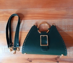 kit bolsa couro Nina alça ombro verde