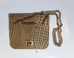 aba Danna bolsa couro croco rami