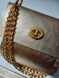 kit bolsa couro Carmen dourada light - comprar online
