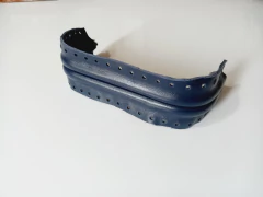 Boca de lobo revestida couro azul marinho - comprar online