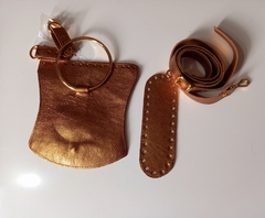 Kit bolsa couro Veridiane bronze