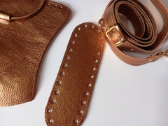 Kit bolsa couro Veridiane bronze - comprar online