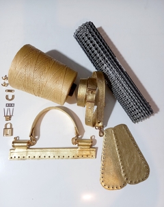 Kit material completo Dolce Elo dourado e palha