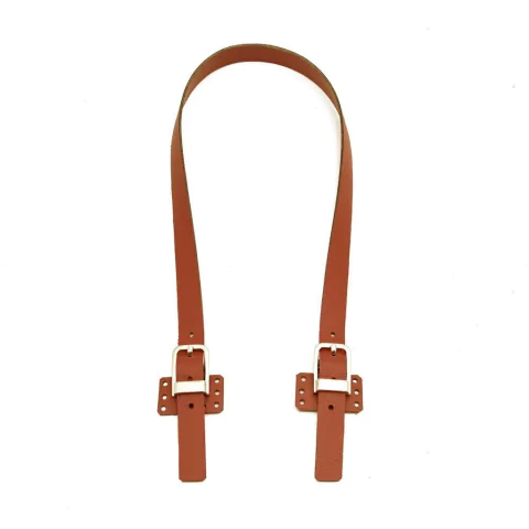 Alça par ombro couro fivela caramelo