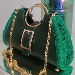 kit bolsa couro Nina alça ombro verde na internet