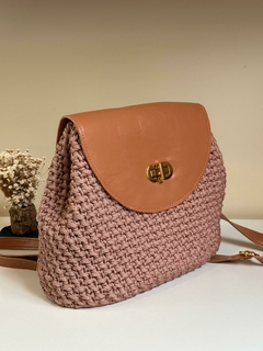 kit mochila couro Fiorella caramelo na internet
