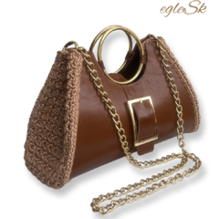 kit bolsa couro Nina petit corrente preta - dalumachado