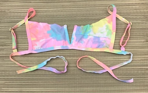 Busto RL Decote V Cirre tie Dye Tons Pastéis