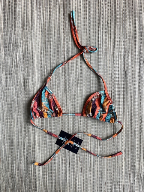 Busto MVT Cortininha Estampado Laranja Colorido