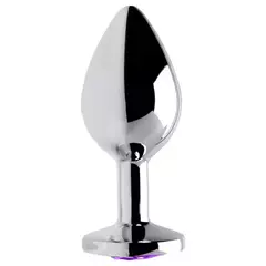 Plug Anal Metal Com Pedra M - Roxo na internet