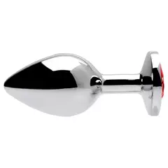 Plug Anal Metal Com Pedra M - Vermelho - Cairo Para Maiores