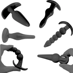 Kit com 6 Plug Anal Preto - 8394 - comprar online
