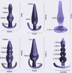 Kit com 6 Plug Anal Preto - 8394 na internet