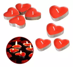 Kit 10un Velas Decorativas Vermelha Coração na internet