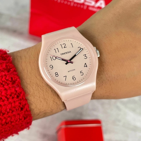 Reloj Tressa Fun-105 TR-001 malla de silicona Rosa para dama - comprar online