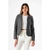 BLAZER CON UN BOTÓN Y BOLSILLOS DECORATIVOS DE BENGALINA GRIS OSCURO