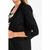 BLAZER ARREMANGADO DE LINO NEGRO - Normandie