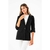BLAZER ARREMANGADO CON BOLSILLOS DECORATIVOS Y UN BOTÓN PUNTO ROMA NEGRO