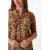 CAMISA MANGA ARREMANGADA CON BOLSILLOS ANIMAL PRINT DE CREPE - Normandie
