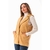 CHALECO CON RECORTES Y BOLSILLOS DE PAÑO CAMEL - comprar online