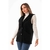 CHALECO CON RECORTES Y BOLSILLOS DE PAÑO NEGRO - comprar online