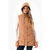CHALECO LARGO CON CAPUCHA CAMEL - comprar online