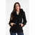 SACO CORTO CON CAPUCHA DESMONTABLE DE PAÑO NEGRO - comprar online