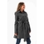 TRENCH COAT LARGO CON LAZO GRIS OSCURO - comprar online