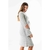 VESTIDO PINZADO CUELLO BOTE CON MANGA LARGA CAMPANA DE LANITA - comprar online