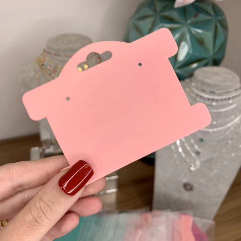 Cartela pulseira rosa claro 5 unidades