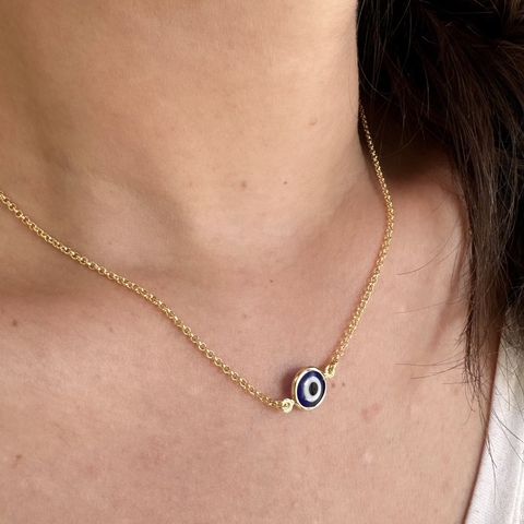 C4258 colar olho grego luxo banhado a ouro 18k - comprar online