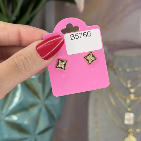 B5760 brinco trevi cravejado com microzirconias banhado a ouro 18k - (cópia) - comprar online