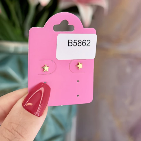 B5862 brinco estrela delicada banhado a ouro 18k - comprar online