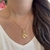 C3343 colar gota organico luxo folheado a ouro 18k