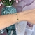 P3557 pulseira zirconias verdes folheada a ouro 18k - comprar online