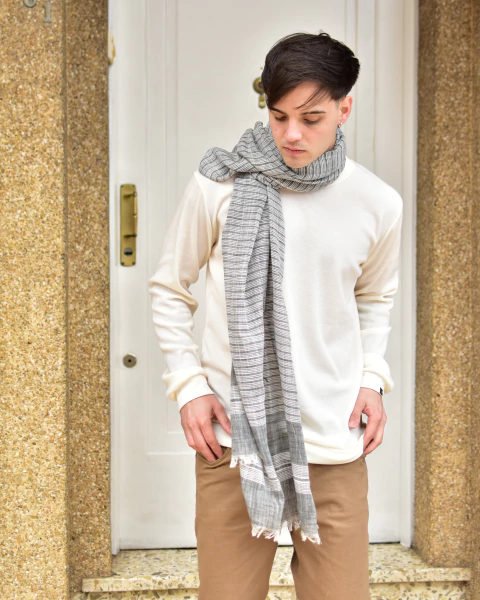 PASHMINA RAYAS GRIS