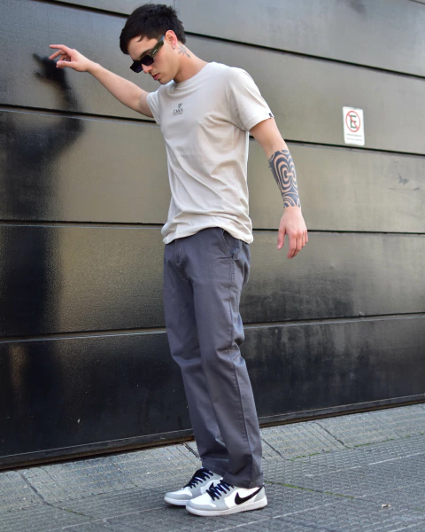 PANTALON CHINO THE WALL GRIS TOPO