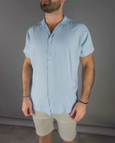 CAMISA DALLAS LINO CELESTE