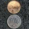 Set com 2 Moedas 2019 cunhadas na Holanda < identificadas com a letra A > - 5 e 50 Centavos respectivamente - Flor de Cunho