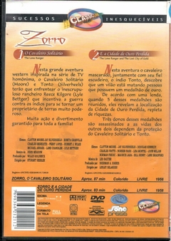 DVD Zorro - 2 Filmes - O Cavaleiro Solitário e E a Cidade de Ouro Perdida - comprar online