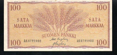 Finlândia - Cédula de 100 markkaa 1957 - MBC