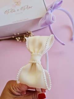 Imagem do Tiara Luxo Organza com Pérolas