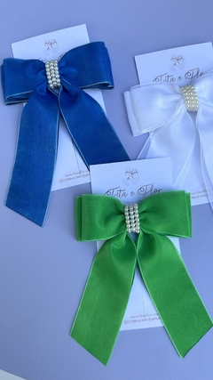 Laço Alice com organza e pérola
