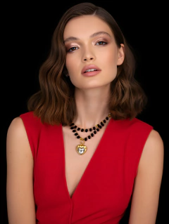 Colar Coração Zirconia Preto - comprar online