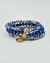 Bracelete Mola 3V Cristal Azul Metálico na internet
