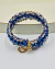 Bracelete Mola 3V Cristal Azul Metálico -  Pedras de Luz ® Colares artesanais de cristal e pedras naturais.