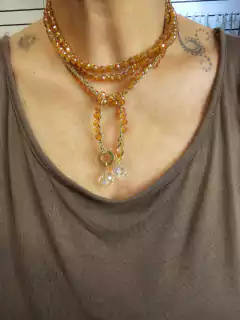 Colar Gravata Âmbar