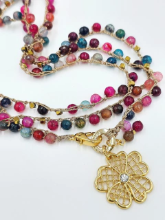 Colar Ágata Natural Colorida - comprar online