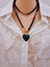 Colar Coração Preto -  Pedras de Luz ® Colares artesanais de cristal e pedras naturais.