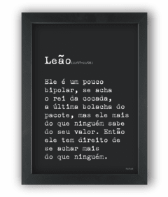 Quadro frase signo leão